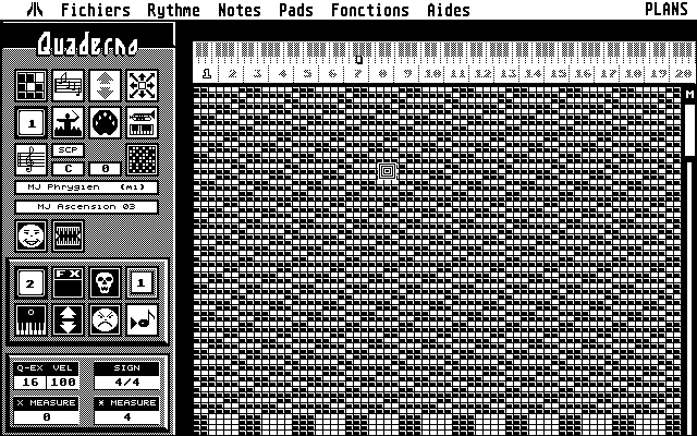 Quaderno playing screen